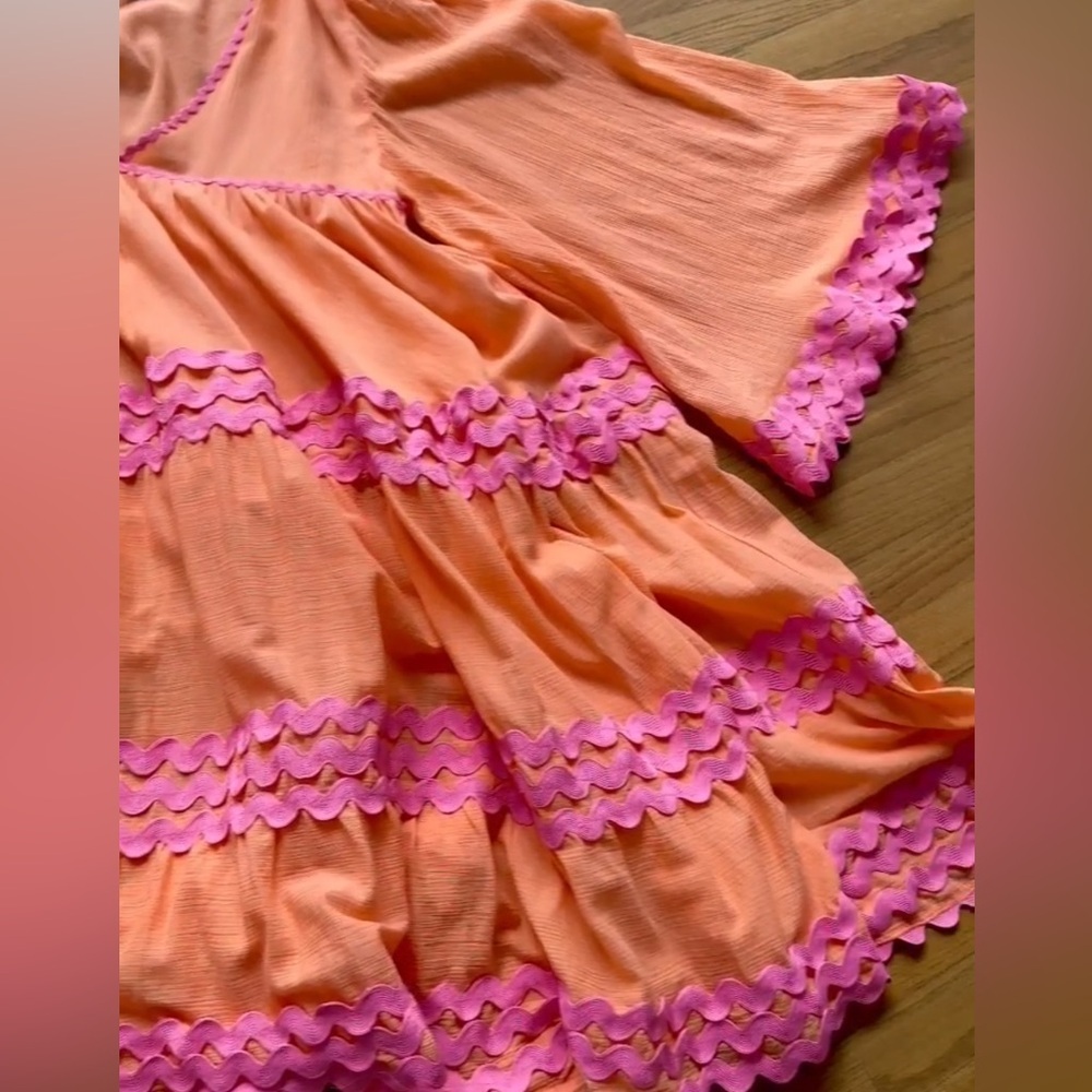 CORAL Flora Sardalos - Hydra Ric Rac-trimmed Broderie Anglaise Cotton